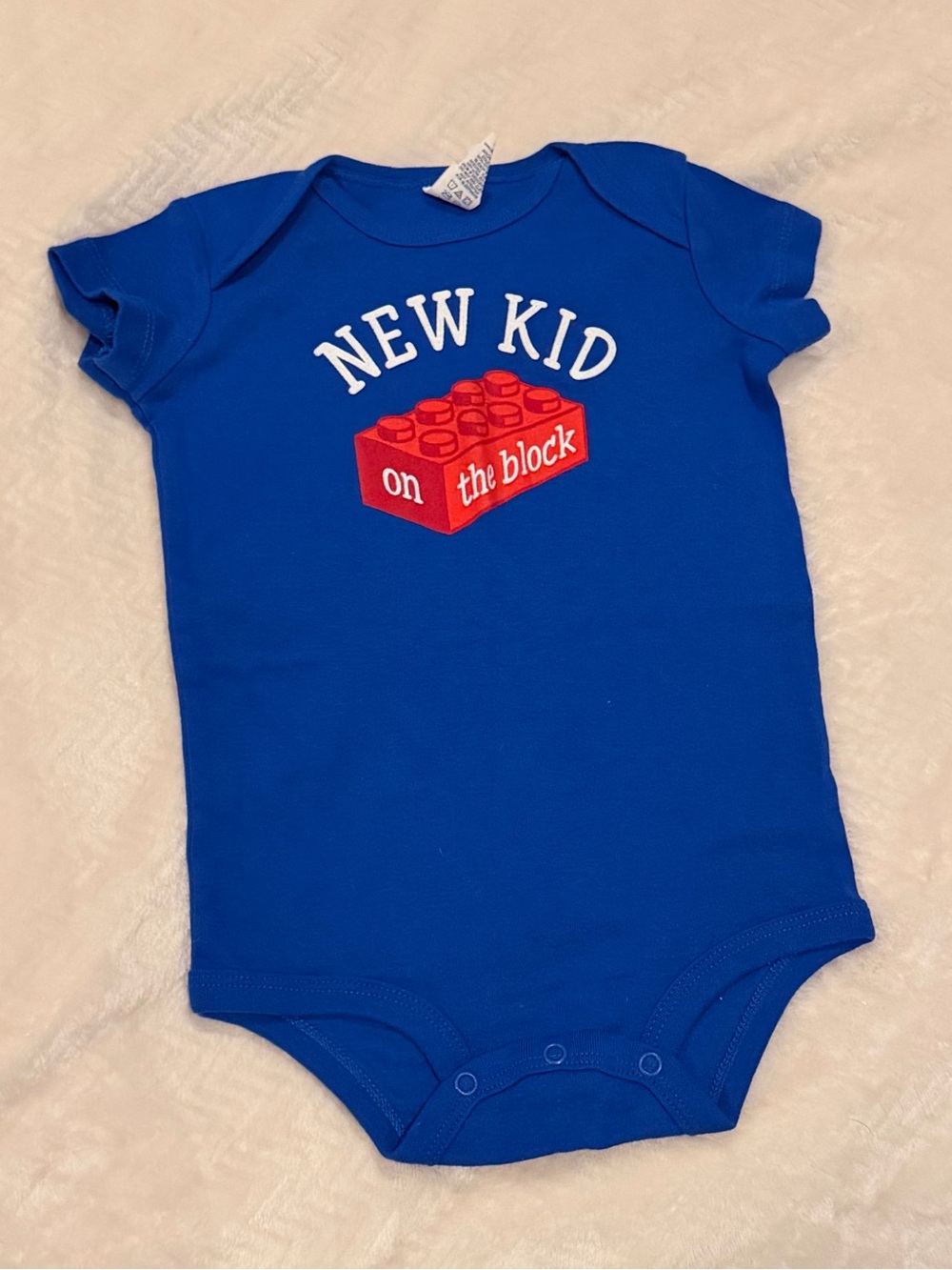 New Kid on the Block Blue Baby One-Piece Bodysuit